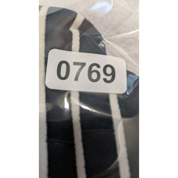 LL Bean Ultrasoft Sweats 1/4 Zip Pullover Womens Large Navy Blue Stripe Shirt - Picture 11 of 11